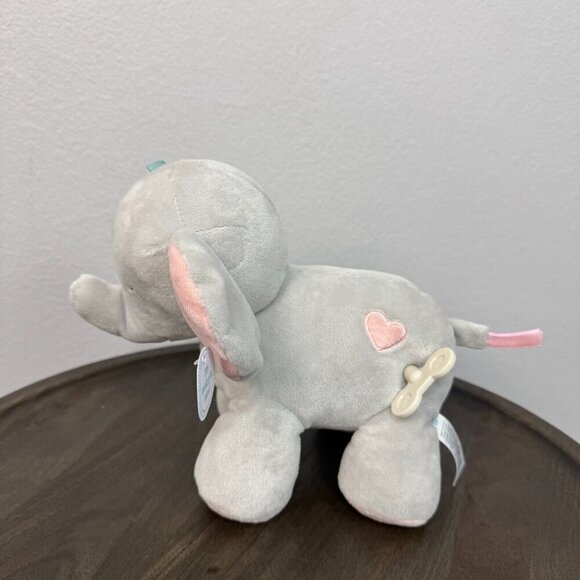 Carter's Child Of Mine Pink Gray Wind Up Musical Plush Elephant Animal Toy - Picture 5 of 10